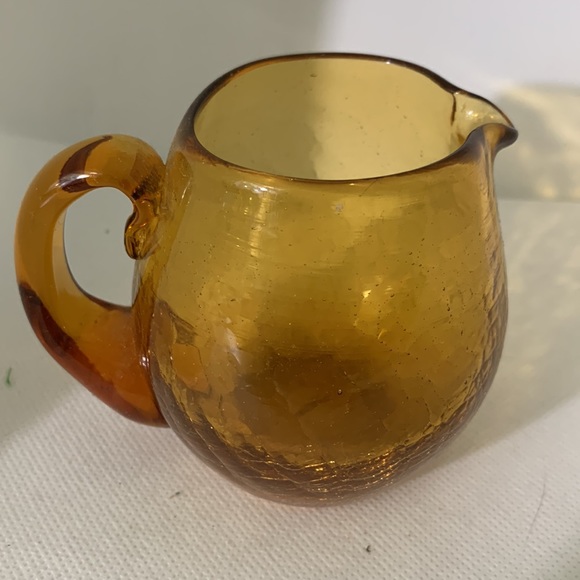 Vintage Blinko amber crackle glass miniature pitcher - Picture 5 of 5